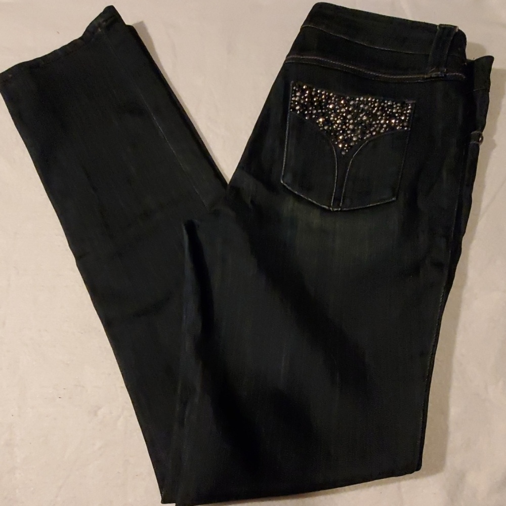 Cache Blue Barely Boot Cut Jeans Womens Size 8